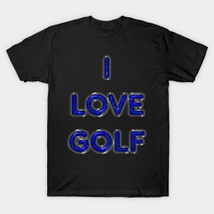 I Love Golf - Blue T-Shirt